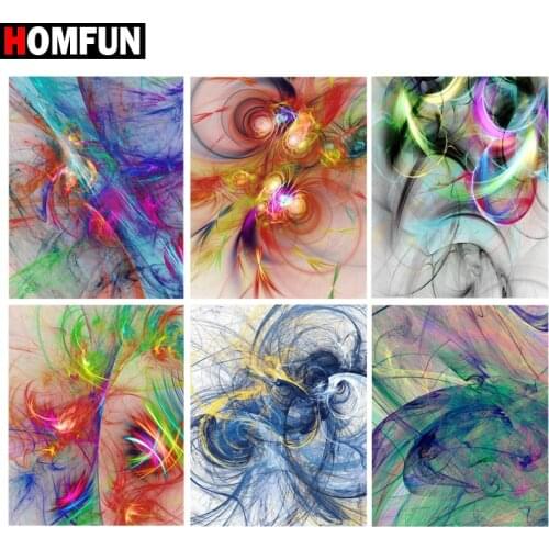 HOMFUN 5D Diy Diamond Painting Cross Stitch "Colorful abstract landscape" Home Decor Full Rhinestones Inlay Diamond Embroidery