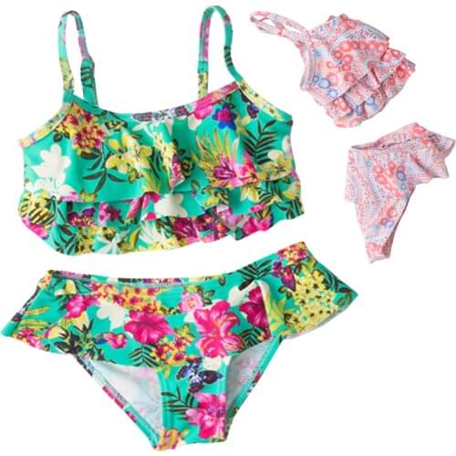 Girls Bikini 219 New Summer Swimsuit Lovely Kids Two Pieces Swimwear Children Tankini Beachwear Bathing Suit Girls Split Bikini