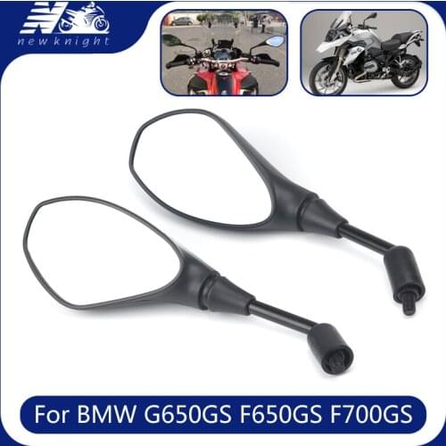 For BMW G650GS F650GS F700GS F800GS F850GS R1200GS 1 pair black Motorcycle 10mm Clockwise Universal Left&Right Rearview Mirrors
