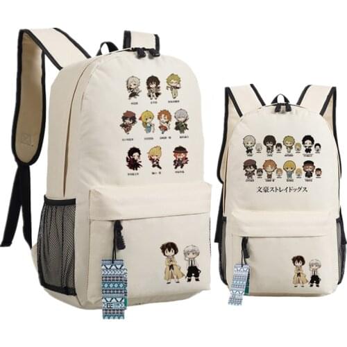 Bungo Stray Dog Travel Backpack Canvas Womern Bagpack Laptop Backpack Anime School Bags for Teenagers Nakajima Atsushi Bookbag