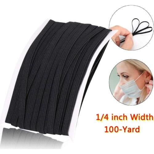 DIY Mask Elastic Bands 3/7mm Elastic Bands for Sewing 100 Yards Elastic String for Masks High-Elastic Rope Sewing Accessories