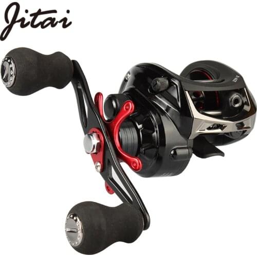 JITAI Baitcasting Fishing Reel Equipped PE 4 Strands line 8Kg Braking Power 14+1BBs Quality Ultra Light Wheels Carp Lure fishing