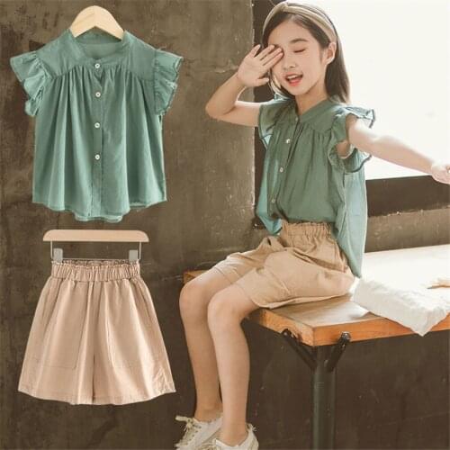 Girls Clothes Set Summer top + Short Pants 2 PCS Children Clothing For Girls Teen Kids Girls Clothes 8 10 12 Year
