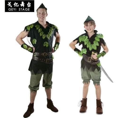 Halloween Forest Savage Halloween Childrens Day stage performance elf costume adult children Peter Pan suit parent-child