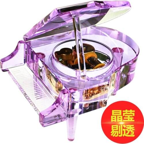 Cool and refreshing sound gift crafts purple crystal piano sky city China Valentines Day