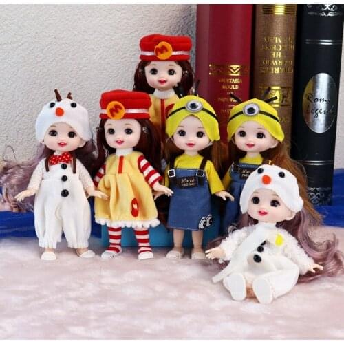16cm BJD 1/8 Tiny Ball Jointed Doll Plastic With Anime Animal Clothes Shoes Wig Makeup Best Birthday Surprise Gift Toys For Girl