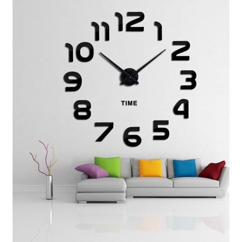 Fashion Acrylic Digital Mirror Wall Clock 3D DIY Large Clock Watch Mirror Sticker Home Decoration Living Room Modern Design Mute