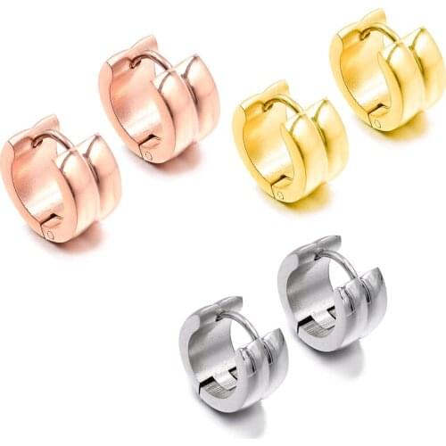 GOKADIMA Hoops Ear For Men Stainles Steel Top Quality earrings round punk rock jewelry man gift boy friend