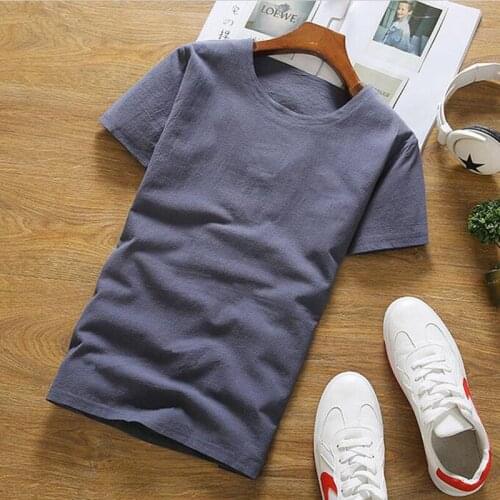 New 2020 Casual Loose Short Sleeve T-shirts Man Summer Autumn Plus Size M-6XL 7XL Solid Man Tops Oversized Vintage O-neck Tops