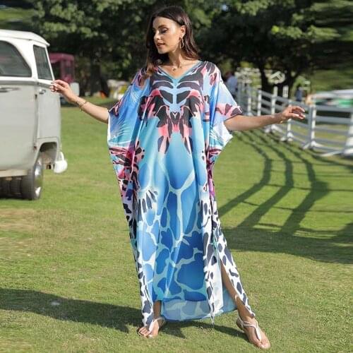 Over size Boho Dress 2021 Robe de Plage Swimsuit cover up Beachwear Pareos Dress Tunic for Beach Sarong Kaftan Bikini Cover up