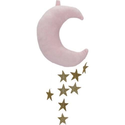 Floating Cloud Pendant with Moon Stars Baby Crib Bed Room Play Hanging Decoration baby hanging bed seat plush toy Hand Bell Kids