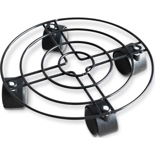 Plant Flower Pot Tray Stand with 4 Wheels Garden Desktop Planter Plant Pot Iron Metal Round Stand Holder Removable Flowerpot