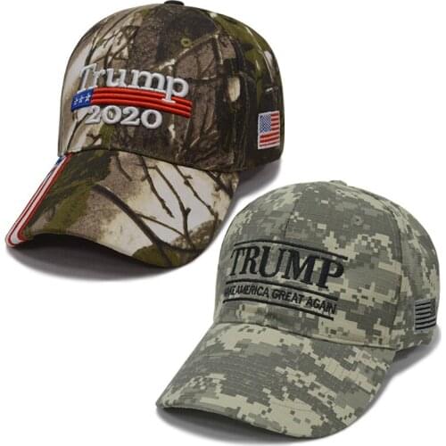 Make America Great Again Embroidery USA Flag 2020 Donald Trump Hat Re-Election Cotton Baseball cap Outdoor Camouflage