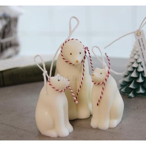Candle Silicone Mold Polar Bear Design Candle Mold Mother and Baby Bear Aromatherapy Candle Silicone Mold Nordic Style Handmade