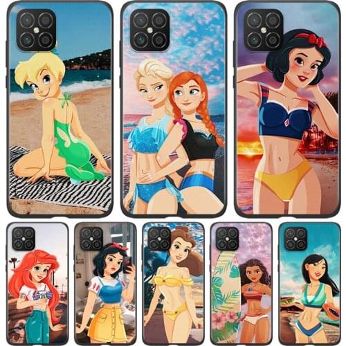 Silicone Cover Disney Beach Princess For Huawei Nova 8 7i 6 5T 5i 5Z 4E 3i 3e 2i SE PRO Lite 4G 5G Phone Case