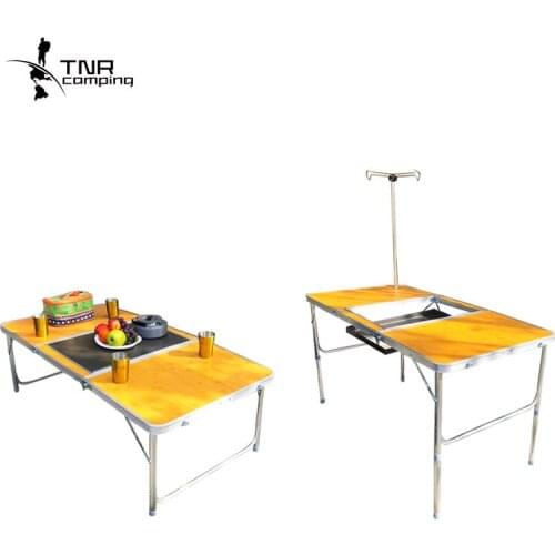 Outdoor Camping Picnic BBQ Table Multifunctional Portable Aluminum Alloy Barbecue Folding Table Height Adjustable