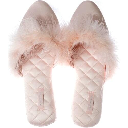 Fleece Satin Women Slippers Fashion Home Indoor Slippers Female Outside Slides Comfort Cotton Fabric Flat with Warm Slippers