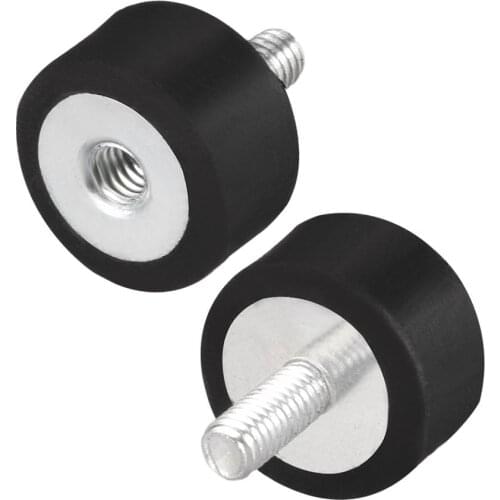 UXCELL 2pcs M4/6 Male Female Rubber Anti Vibration Isolators Mounts Shock Absorber with Studs Black Silver Tone 6 Types