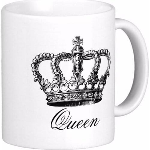 Vintage Damask Crown Fashion Queen White Coffee Mugs Tea Mug Customize Gift By LVSURE Ceramic Mug Travel Coffee Mugs