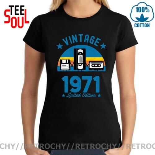 Camiseta Vintage 1971 Limited Edition T shirt Women Made in 1971 T-shirt Retro Never Forget Cassette Tape Tee shirt 70s Clothing