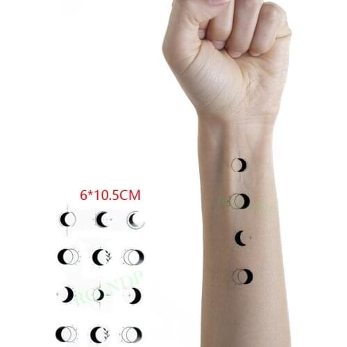 Waterproof Temporary Tattoo Sticker Moon Lunar Planet Body Art Flash Tattoo Fake Tattoo for Women Men