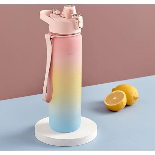 High Quality 1.3L Water Bottle with Motivational & Time Marker GYM Drinking Jug BPA Free Sports Outdoor Creative Gradient Cup