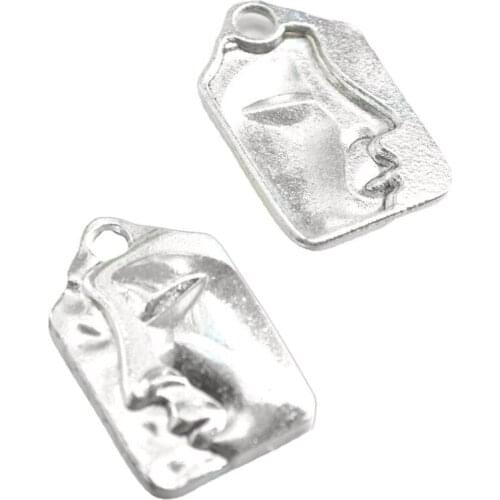 Yamily 15Pcs/Metal Alloy Face Charm DIY Making Pendant Jewelry For Keychain Earrings Necklace Phone Charm