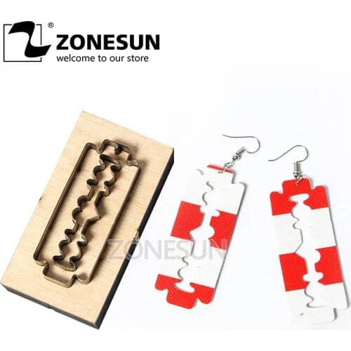 ZONESUN Custom Blade Shape Leather Earring Paper Cutting Die Tool For Die Cutting Machine DIY Punching Clicker Steel Rule Die