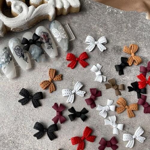 10pcs Resin Bowknots Nail Art Decorations 3D Colorful Bow Ornaments Charm Jewelry DIY UV Gel Design Cute Manicure Accessories