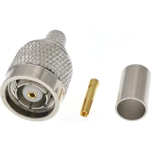 10pcs RP-TNC Male Jack Center Crimp RF Connector For RG-8X LMR240 RG8X LMR-240