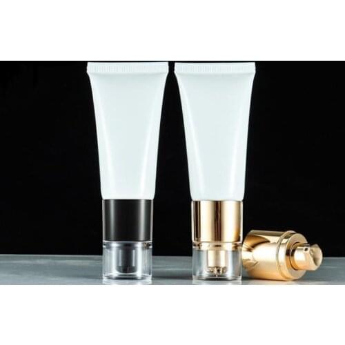 100pcs 30g cosmetic vacuum pump head Lotion soft tube bottle hose Liquid foundation Cleansing cream tubes SN534