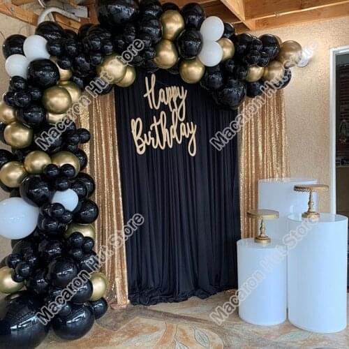 127pcs White Wedding Party Background Baby Shower Kids Birthday Decoration Golden Event Celebration Balloon Garland Arch Kits