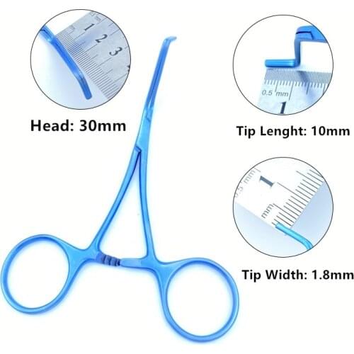 2pcs/set Titanium Micro Kitzmiller Clamp Left/Right Angled Jaw Neurosurgery Veterinary Surgical Instruments