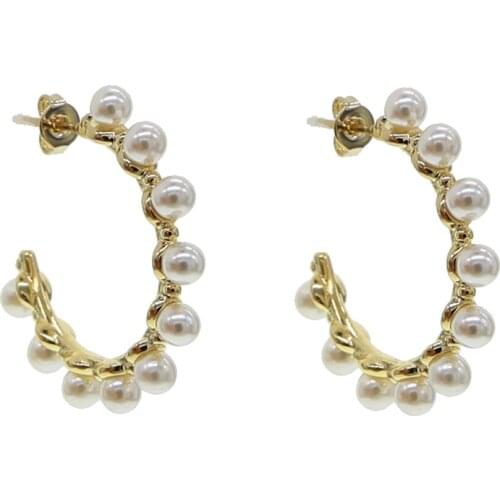 2020 new design summer beach jewelry frash water pearl classic hoop earring for women lady