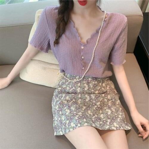 2020 New Hepburn Suit Small Skirt Purple Two-piece Suit Floral Dress