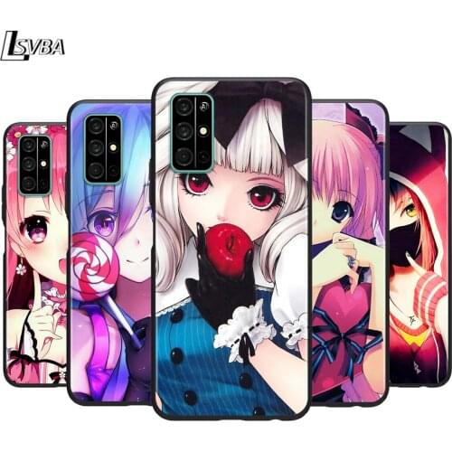 Japanese Cute Anime Girl for Huawei Honor 30 20S 20 10i 9S 9A 9C 9X 8X 10 9 Lite 8A 7C 7A Pro Phone Case Black Cover