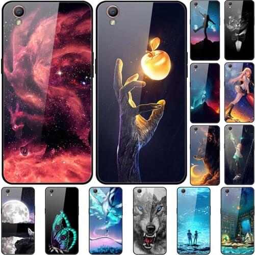 Case For OPPO A37 Back Phone Cover Black TPU Silicone Bumper With Tempered Glass
