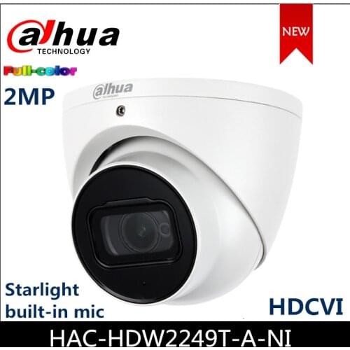 Dahua 2MP Full-color HDCVI Camera Starlight HAC-HDW2249T-A -NI built-in mic CCTV Eyeball Camera