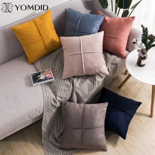 Decorative Pillows For Sofa Cushion Covers Pure Color Square Shape Pillowcase Simple Car Home Decor Throw Case on the Pillow