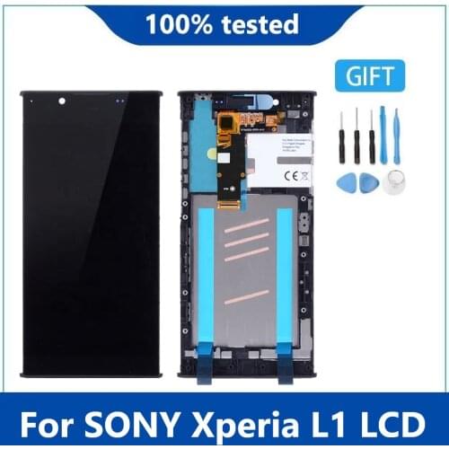 Original Display For 5.5'' SONY Xperia L1 G3312 G3311 G3313 LCD Display Touch Screen Digitizer For Sony L1 LCD With Frame