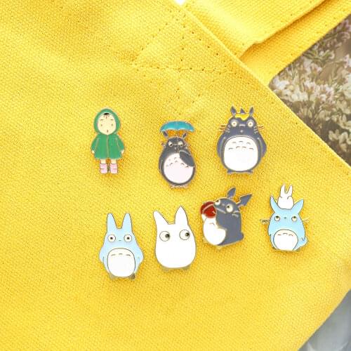 My Neighbor Comic Totoro Enamel Pins Chinchilla Brooches Shirt Bag Badge Cartoon Animal Jewelry Gift