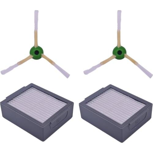 2 * Hepa filter + 2 * side brush kit for iRobot Roomba i7 E5 E6 i series robot vacuum cleaner accessories spare parts