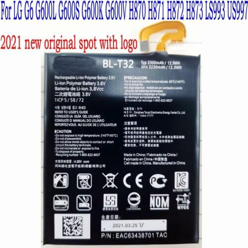 Brand new High Quality 3300mAh BL-T32 Battery For LG G6 G600L G600S G600K G600V H870 H871 H872 H873 LS993 US997 Mobile Phone