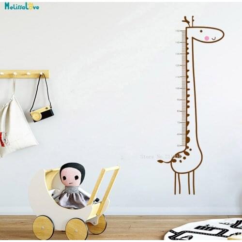Giraffe High Chart Fixed Size Custom Color Wall Sticker Measurement Growth Baby Boys Growth Record Nursery Vinyl Decals YT3512