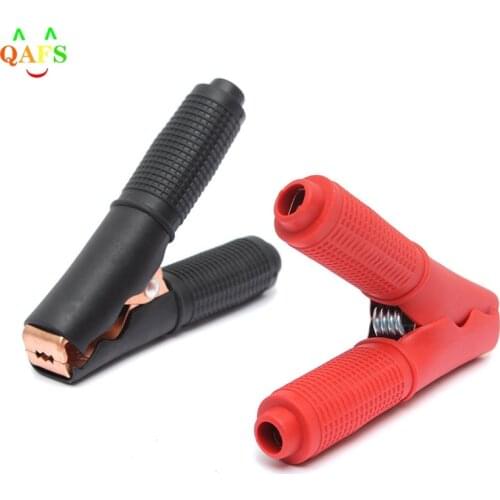 2 PCS High Quality 90mm Red+ Black Car Vehicle Battery Test Alligator Crocodile Clips Clamp Testing