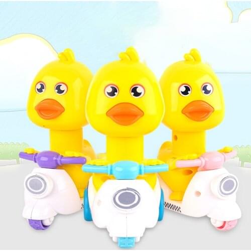 Kawaii Push Back The Little Yellow Duck Toy Car Cartoon Inertia Cute Duck Motorcycle Childrens Car Toy