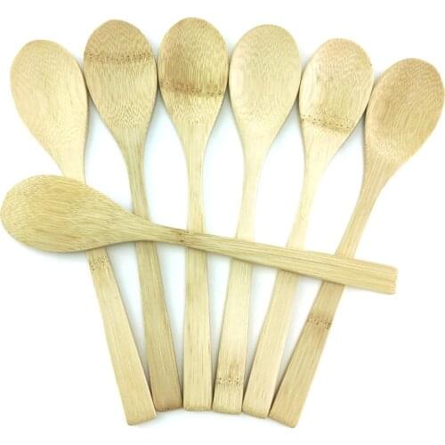 Kitchen Wooden Spoon Bamboo Utensil Travel Eco-friendly Cutlery Set With Cloth Bag Portable Reusable Tableware Spoon