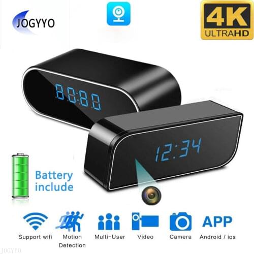 HD 4K 1080P Clock Wifi IP Mini Camera Home Security Control Concealed IR Night View Alarm Camcorder Digital Video P2P Micra Cam