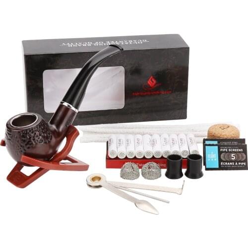 Pipe Set 503 Resin Tobacco Pipe Smoking Herb Grinder Pipe Filter Cleaning Gift Box for Smoking Accessories Erliao