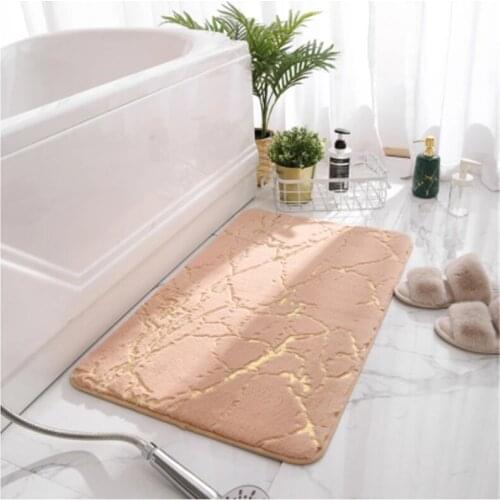 Non-Slip Mat in The Bathroom Faux Fur Rabbit Bath Mat Absorbent Shower Bathroom Carpets Soft Modern Home Tolite Floor Rug WC Mat